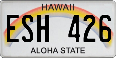 HI license plate ESH426