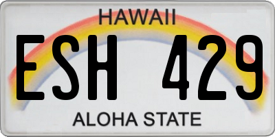 HI license plate ESH429