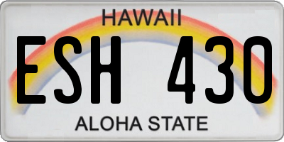 HI license plate ESH430