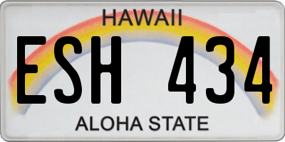 HI license plate ESH434