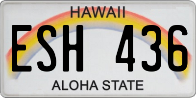 HI license plate ESH436