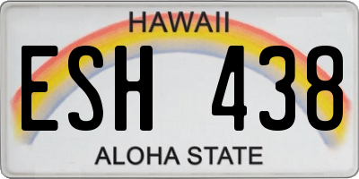 HI license plate ESH438