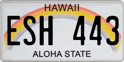 HI license plate ESH443