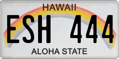 HI license plate ESH444