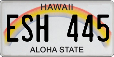 HI license plate ESH445