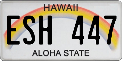 HI license plate ESH447