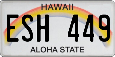 HI license plate ESH449