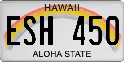 HI license plate ESH450