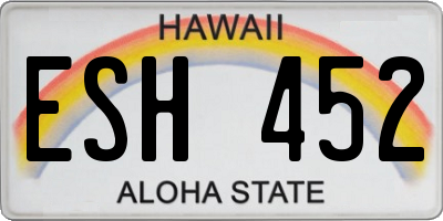 HI license plate ESH452