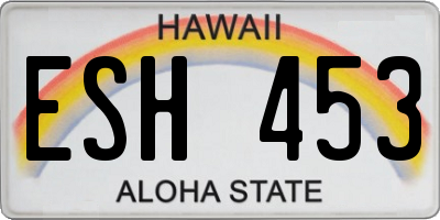 HI license plate ESH453