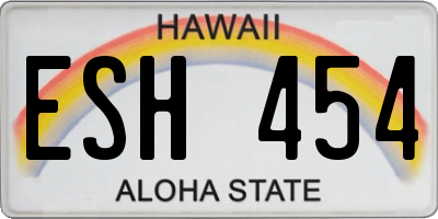 HI license plate ESH454
