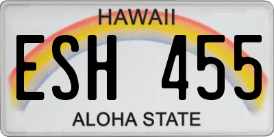 HI license plate ESH455