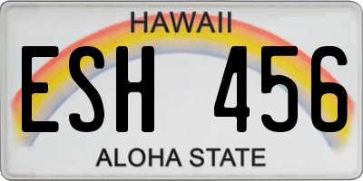 HI license plate ESH456