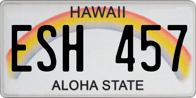 HI license plate ESH457