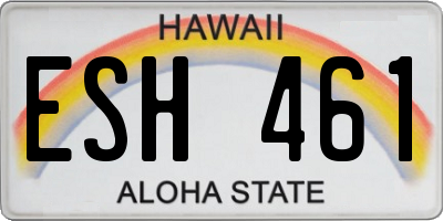 HI license plate ESH461