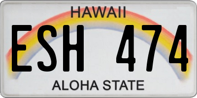 HI license plate ESH474