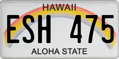 HI license plate ESH475