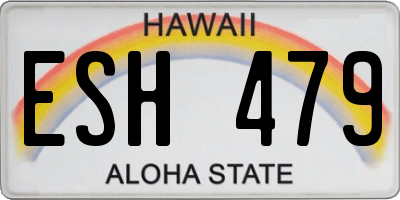 HI license plate ESH479