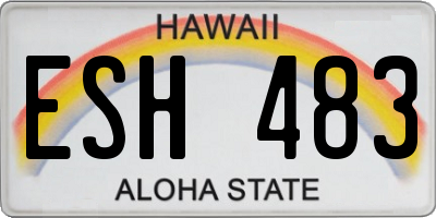 HI license plate ESH483