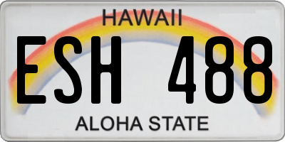 HI license plate ESH488