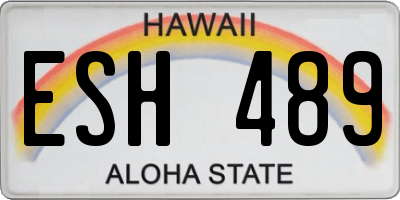 HI license plate ESH489