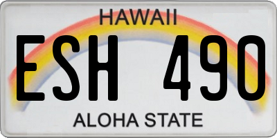 HI license plate ESH490