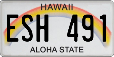 HI license plate ESH491