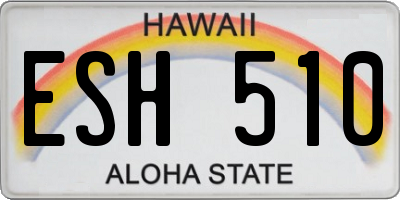 HI license plate ESH510