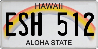 HI license plate ESH512