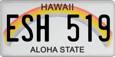 HI license plate ESH519