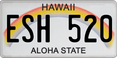 HI license plate ESH520
