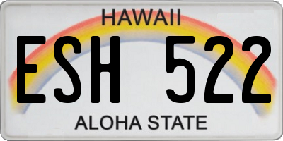 HI license plate ESH522