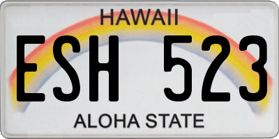 HI license plate ESH523