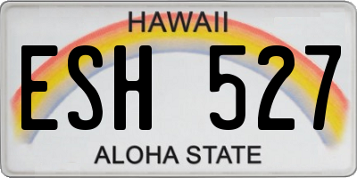 HI license plate ESH527
