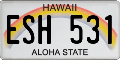 HI license plate ESH531