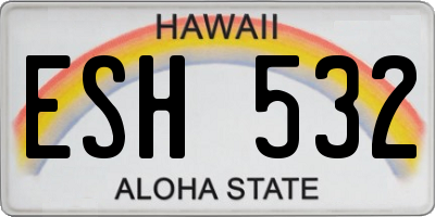 HI license plate ESH532