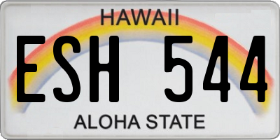 HI license plate ESH544