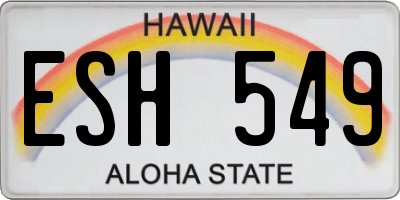 HI license plate ESH549