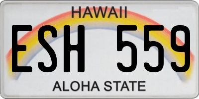 HI license plate ESH559