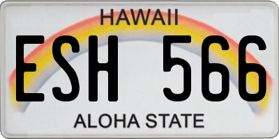 HI license plate ESH566