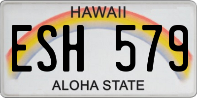 HI license plate ESH579