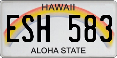 HI license plate ESH583