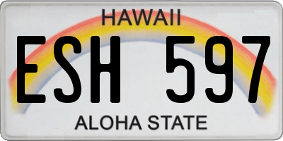 HI license plate ESH597