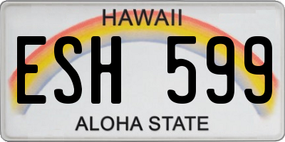 HI license plate ESH599