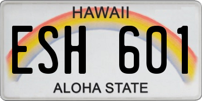 HI license plate ESH601