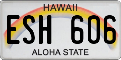 HI license plate ESH606