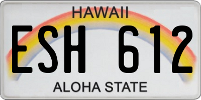 HI license plate ESH612