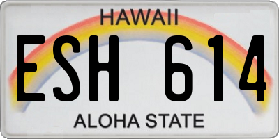 HI license plate ESH614