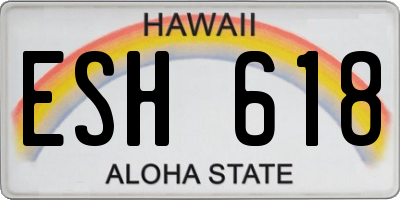 HI license plate ESH618