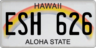 HI license plate ESH626
